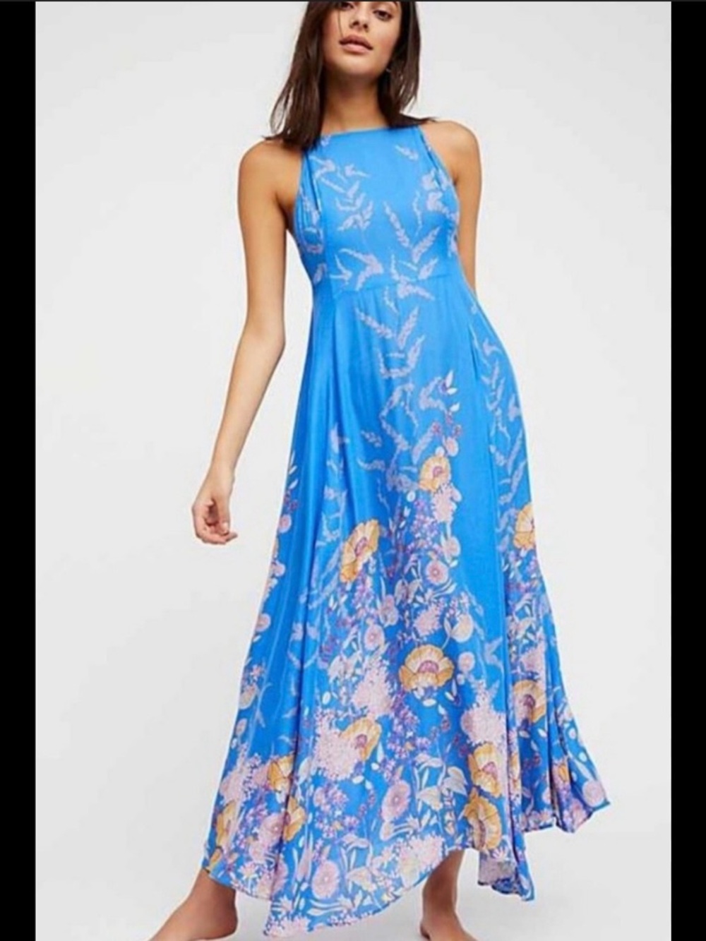 Free People Blue Floral Maxi Dress